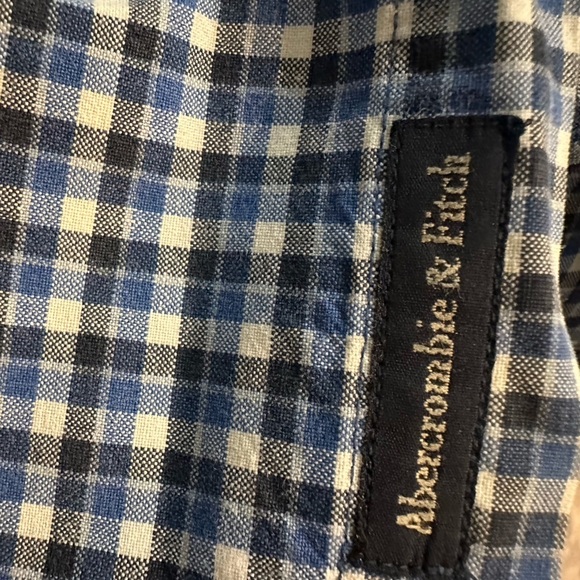 Vtg Abercrombie & Fitch Long Sleeve Button Shirt Plaid Blue Mens Preppy Size L - Picture 5 of 6